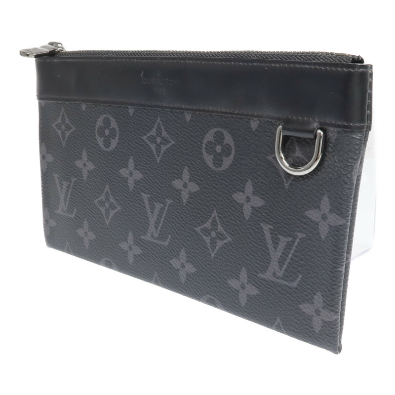 LOUIS VUITTON Monogram Eclipse Pochette Discovery PM銀扣手拿包-2