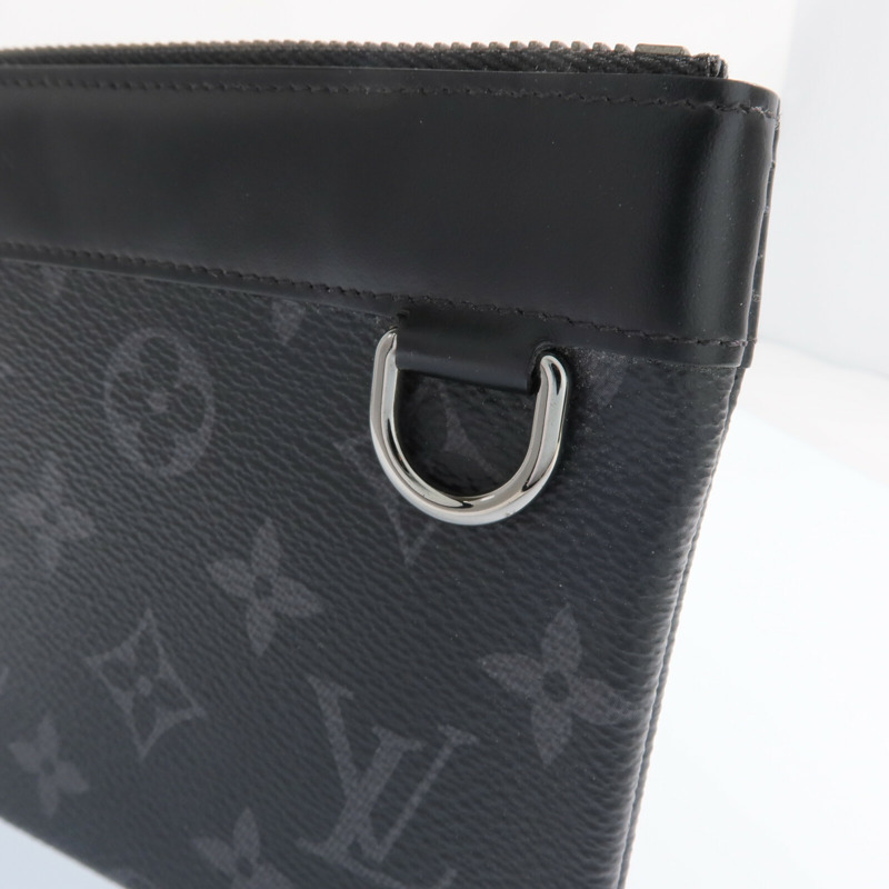 LOUIS VUITTON Monogram Eclipse Pochette Discovery PM銀扣手拿包-9
