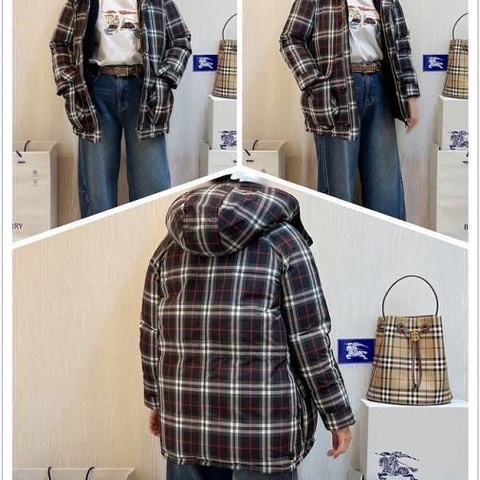 BURBERRY英國童款格紋連帽羽絨外套12Y