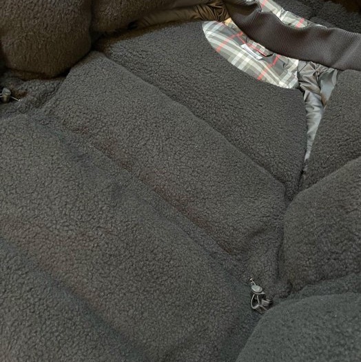 BURBERRY英國童款格紋連帽羽絨外套12Y-8