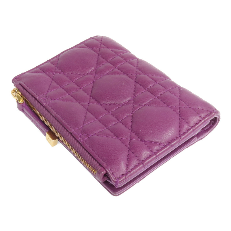 Dior 羊皮皮革Wallet金扣錢包-4