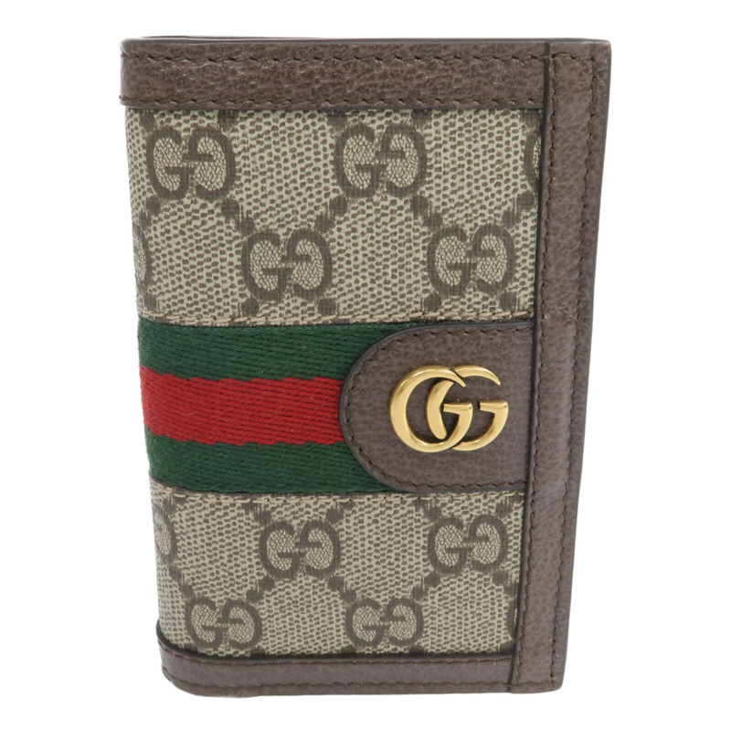 GUCCI 塗層帆布Card Case金扣卡片套-0