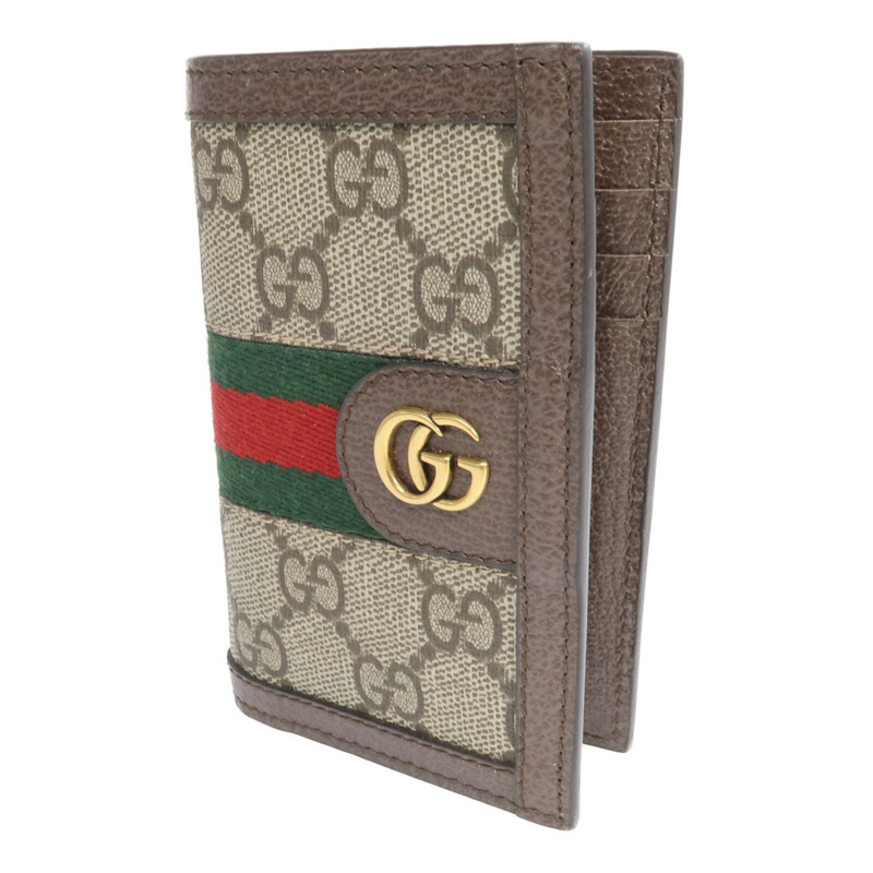 GUCCI 塗層帆布Card Case金扣卡片套-1