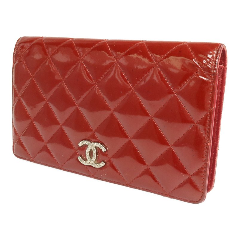 CHANEL 漆皮皮革Long Wallet銀扣長錢包-2
