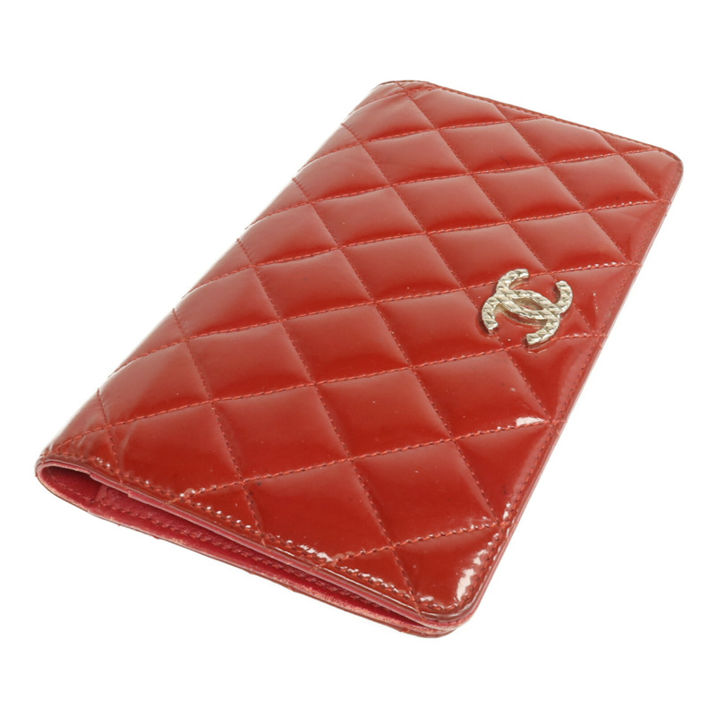 CHANEL 漆皮皮革Long Wallet銀扣長錢包-3