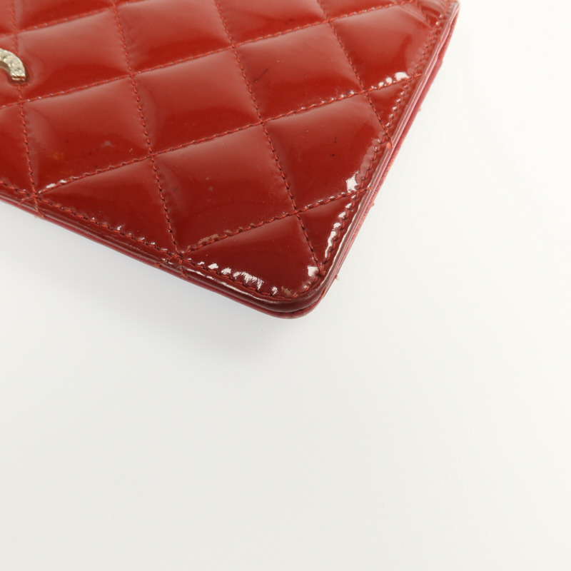 CHANEL 漆皮皮革Long Wallet銀扣長錢包-6