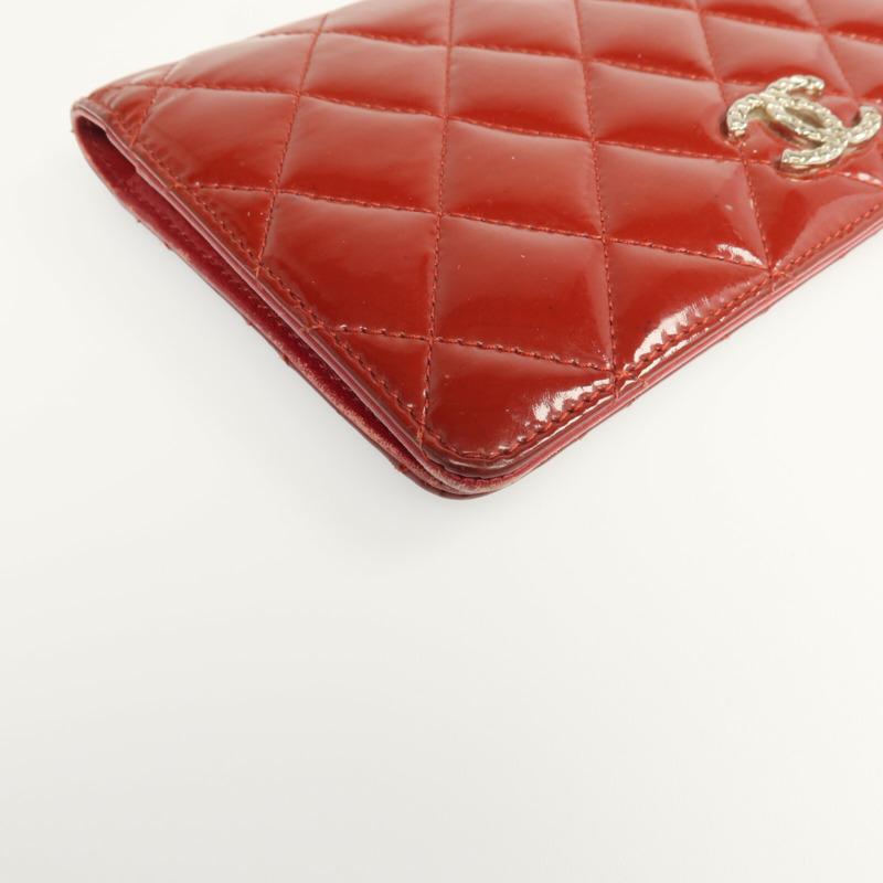 CHANEL 漆皮皮革Long Wallet銀扣長錢包-7