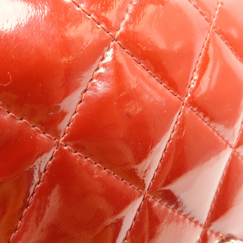 CHANEL 漆皮皮革Long Wallet銀扣長錢包-11