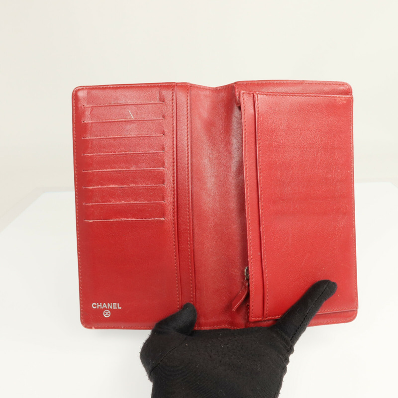 CHANEL 漆皮皮革Long Wallet銀扣長錢包-13