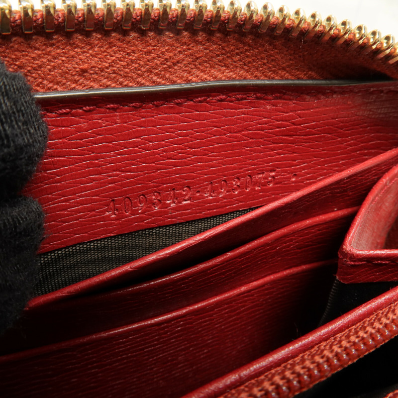 GUCCI 牛皮皮革Zipper Long Wallet金扣長錢包-14