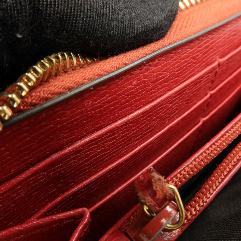 GUCCI 牛皮皮革Zipper Long Wallet金扣長錢包-15