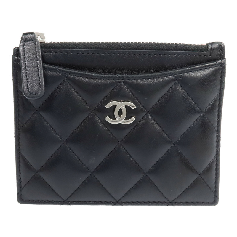 CHANEL 羊皮皮革Card Case銀扣卡片套-0