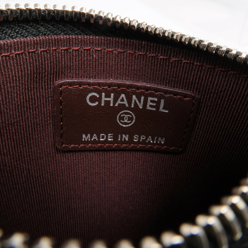 CHANEL 羊皮皮革Card Case銀扣卡片套-15