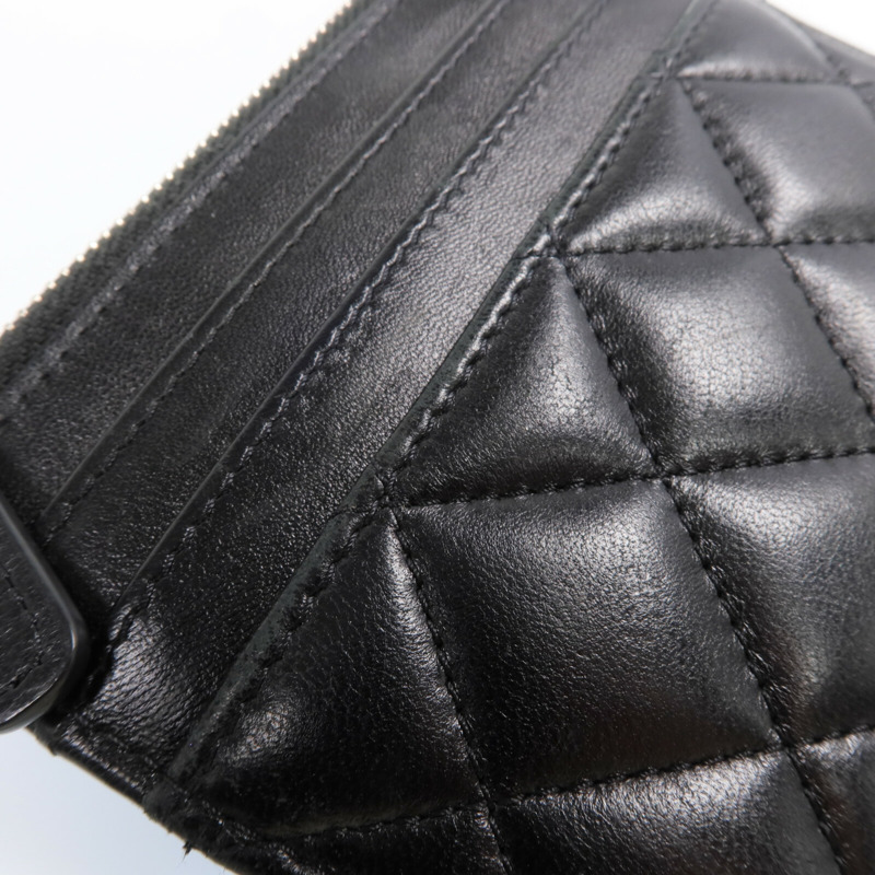 CHANEL 羊皮皮革Card Case銀扣卡片套-17