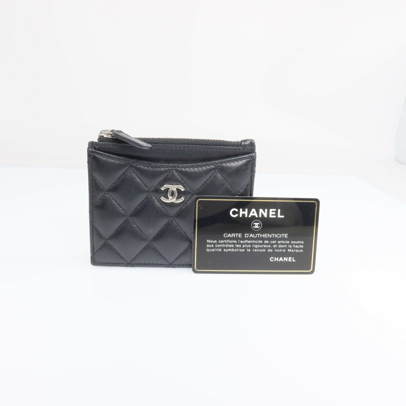 CHANEL 羊皮皮革Card Case銀扣卡片套-18