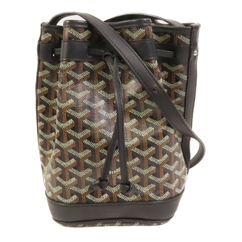 GOYARD 塗層帆布Petit Flot PM Bucket Bag銀扣肩背袋-0