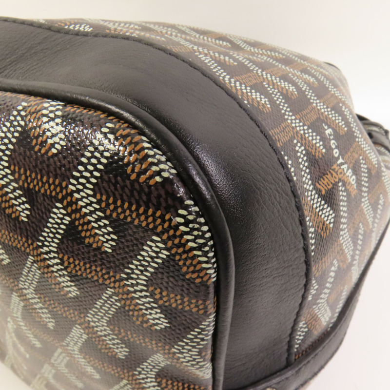 GOYARD 塗層帆布Petit Flot PM Bucket Bag銀扣肩背袋-11