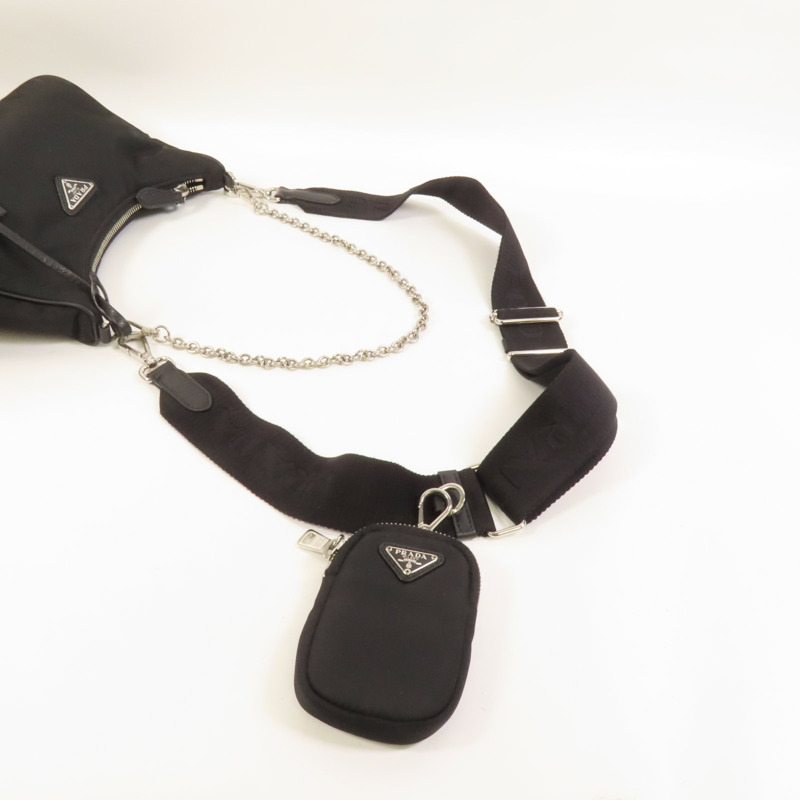 PRADA 尼龍Re-Edition 2005銀扣手挽肩背兩用袋-4