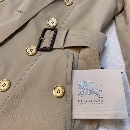BURBERRY LONDON蜜色金釦風衣36-10