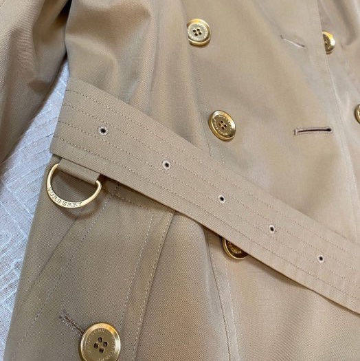 BURBERRY LONDON蜜色金釦風衣36-11