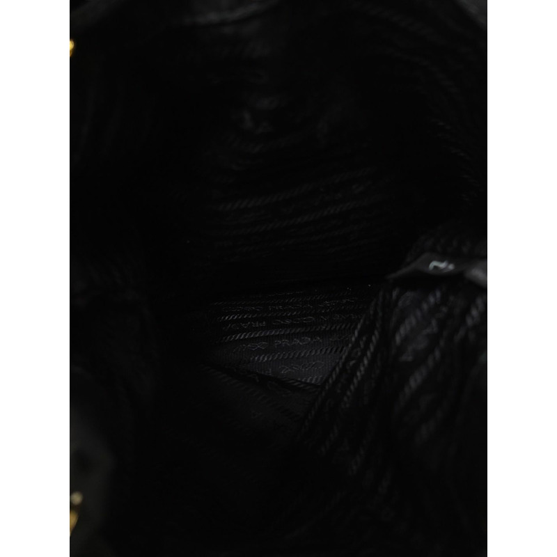 【包稅】PRADA 黑色尼龍 Piquadro 三角形標誌水桶包-3