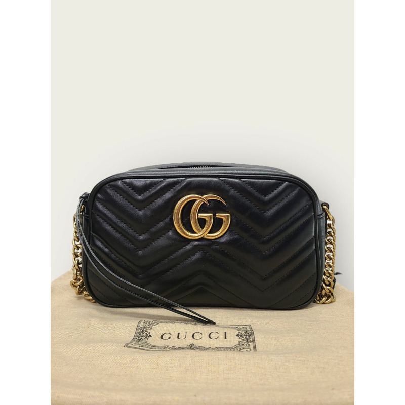 【包稅】GUCCI 黑色小號 GG Marmont Matelassé 相機包-6