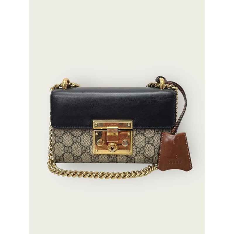 【包稅】GUCCI GG Supreme 掛鎖小皮革鏈條包-0