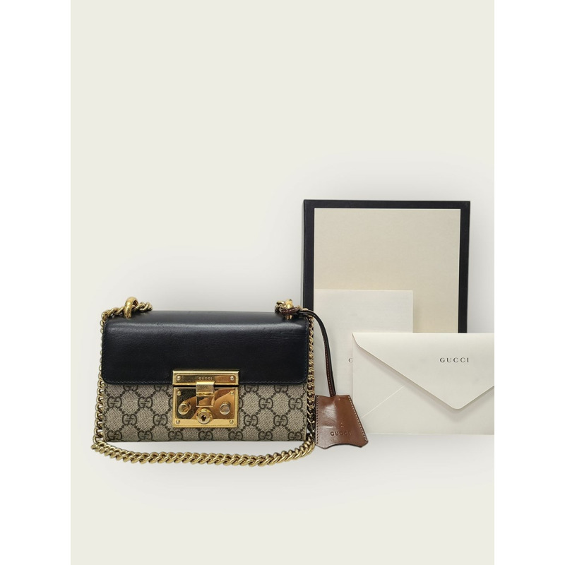 【包稅】GUCCI GG Supreme 掛鎖小皮革鏈條包-6