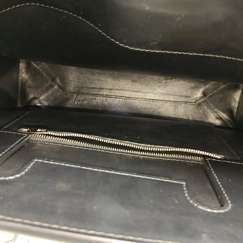 BALENCIAGA托特包黑色牛皮手提包金色銀色五金-6