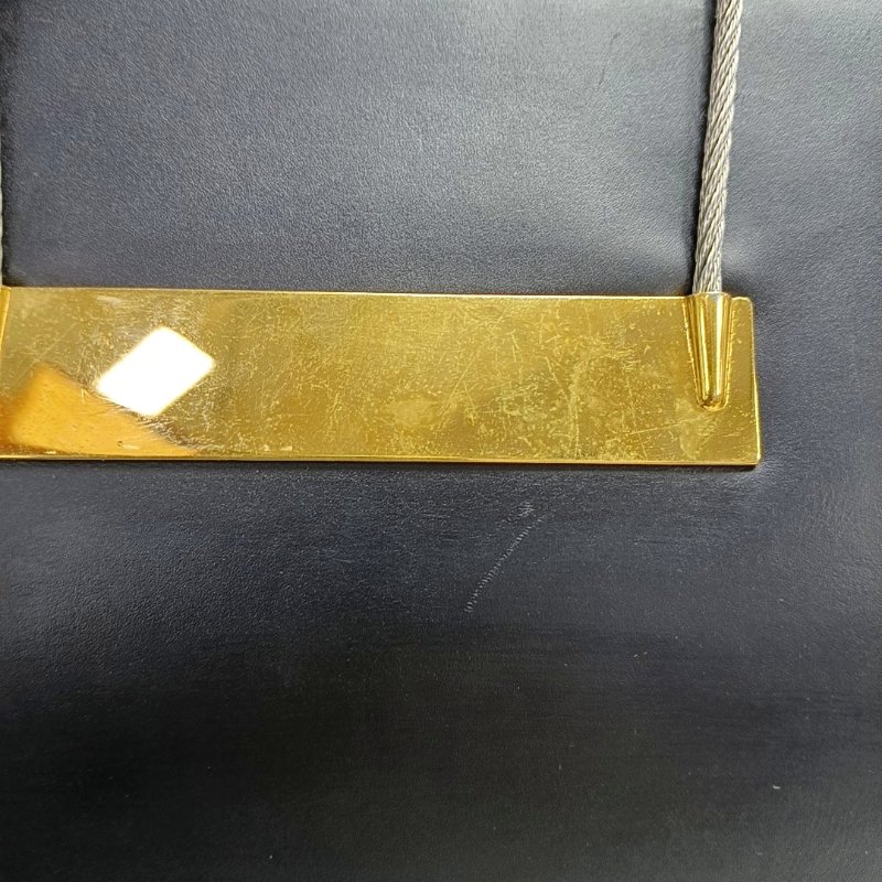 BALENCIAGA托特包黑色牛皮手提包金色銀色五金-10