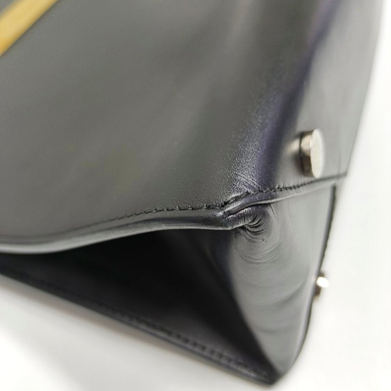 BALENCIAGA托特包黑色牛皮手提包金色銀色五金-12