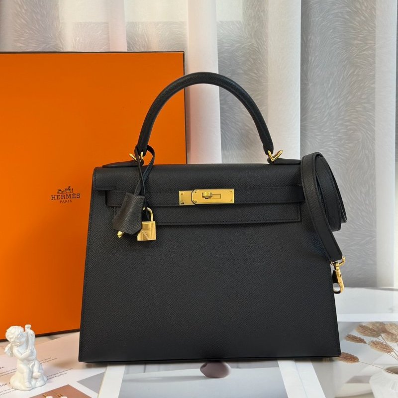HERMES Kelly 28 - 黑金 B-0