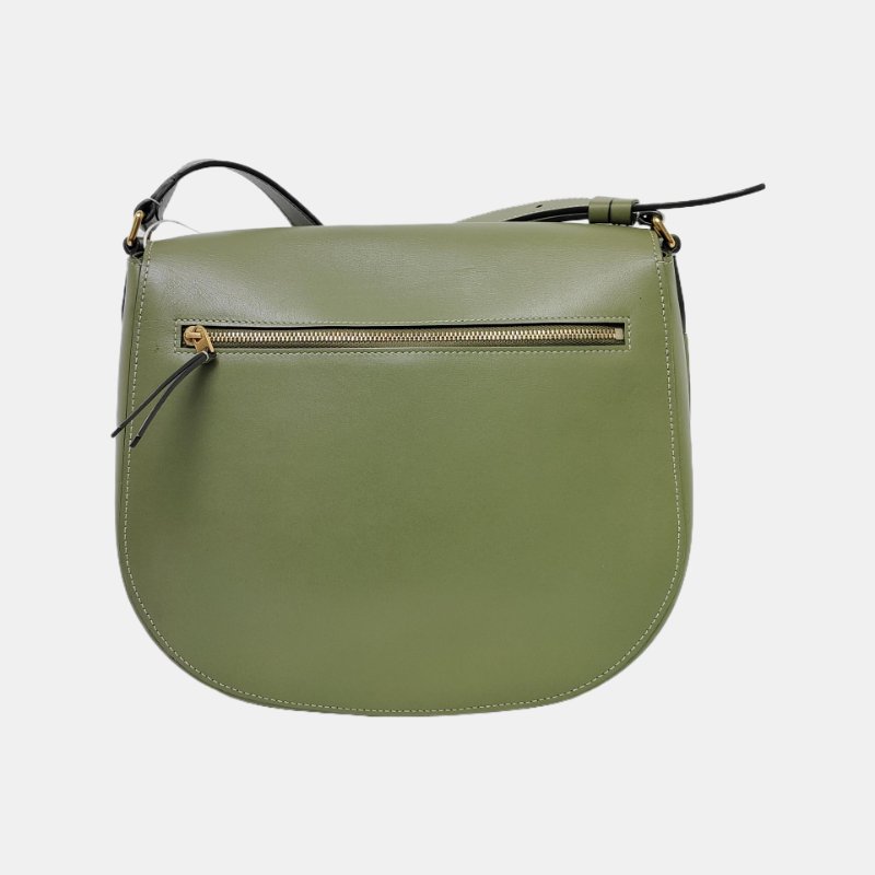 CELINE TROTTEUR綠色牛皮斜挎包單肩包金色五金-3