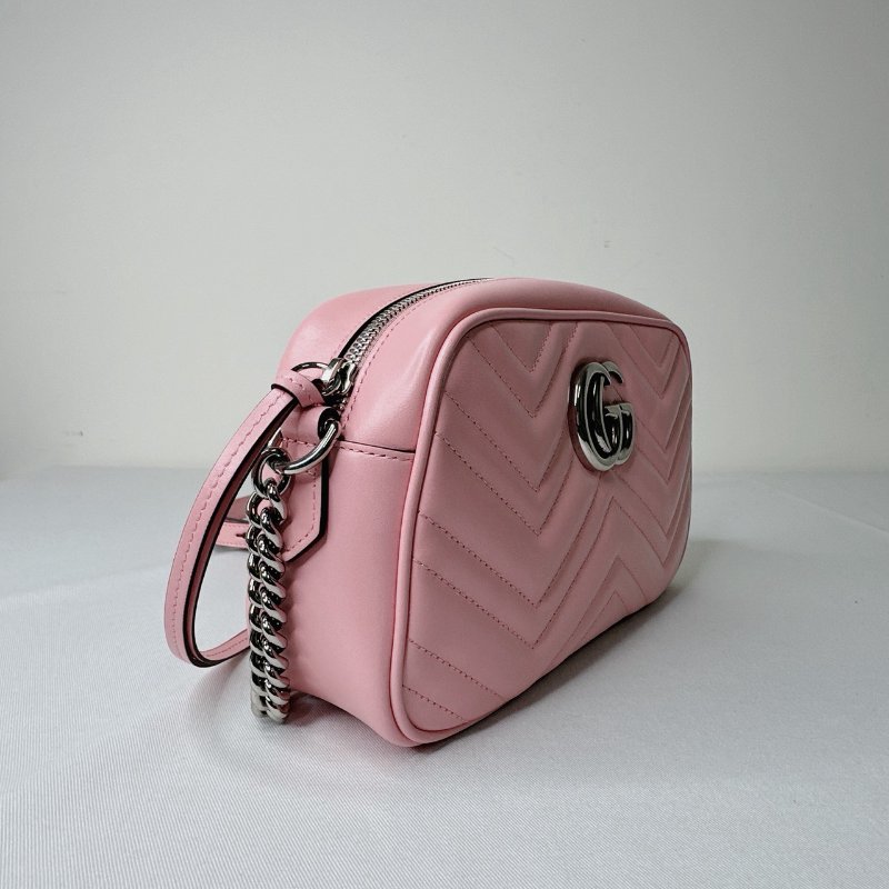 GUCCI 全新粉色牛皮相機包-3