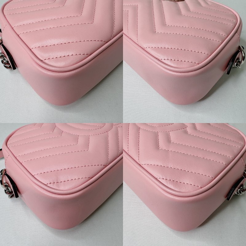 GUCCI 全新粉色牛皮相機包-9