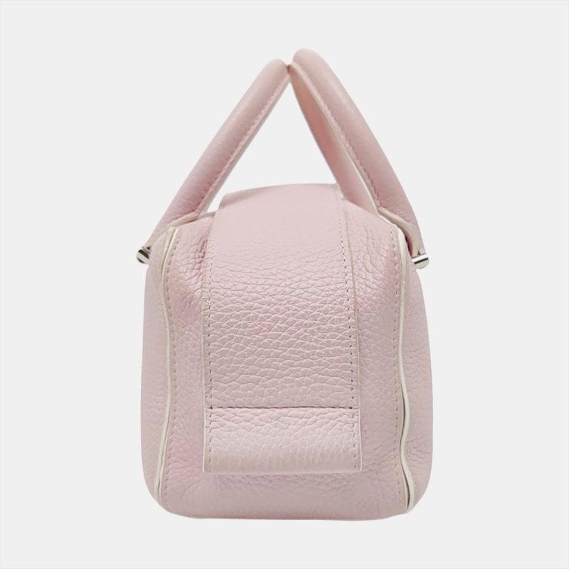 DELVAUX Cool Box迷你粉色牛皮單肩包銀色五金可拆卸肩帶-2