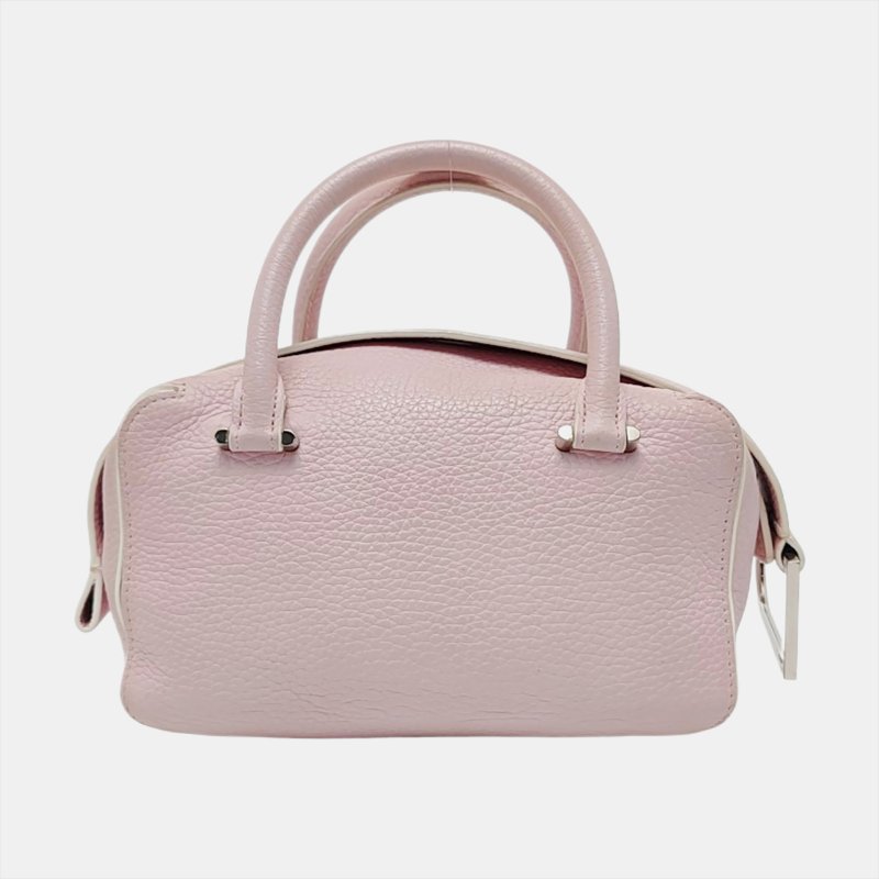 DELVAUX Cool Box迷你粉色牛皮單肩包銀色五金可拆卸肩帶-4