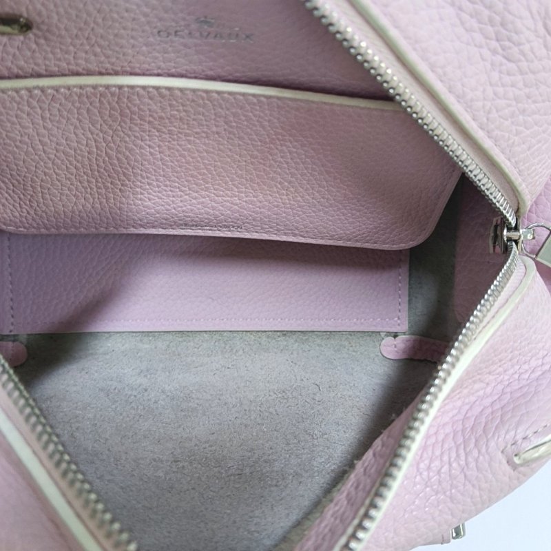 DELVAUX Cool Box迷你粉色牛皮單肩包銀色五金可拆卸肩帶-6