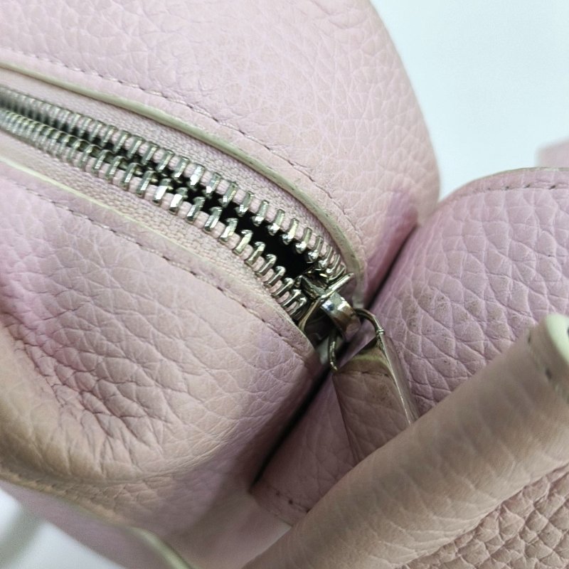 DELVAUX Cool Box迷你粉色牛皮單肩包銀色五金可拆卸肩帶-14