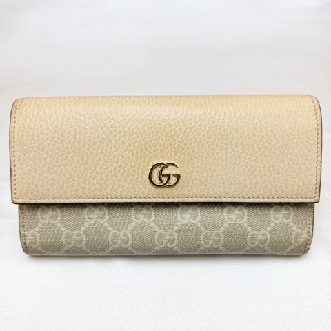 Gucci 456116 米色長夾