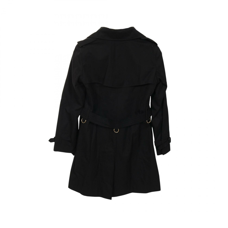 博柏利 (Burberry) 黑色棉質風衣，英國尺寸 8，二手女款-1