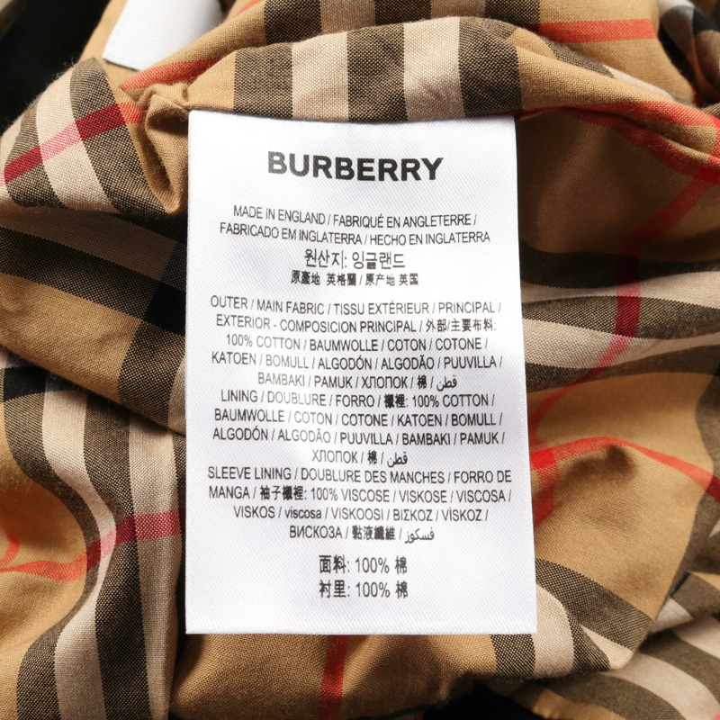 博柏利 (Burberry) 黑色棉質風衣，英國尺寸 8，二手女款-4