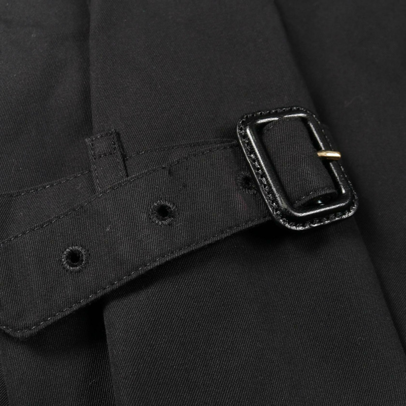 博柏利 (Burberry) 黑色棉質風衣，英國尺寸 8，二手女款-7