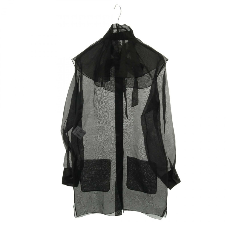 香奈兒 (CHANEL) 黑色絲質襯衫 P62355V24053 #34 二手女款-1