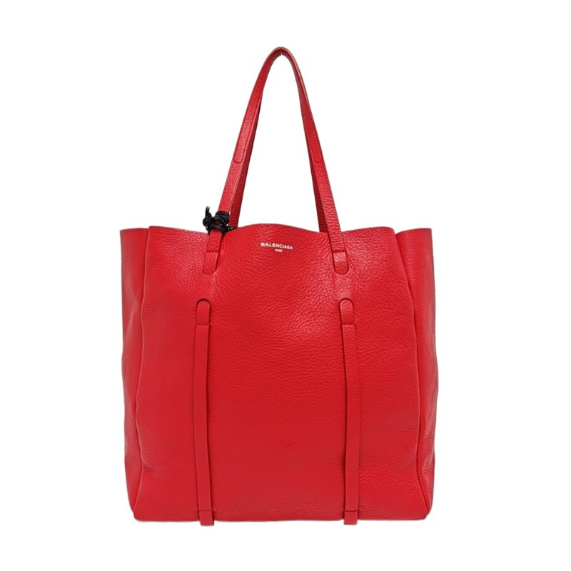 BALENCIAGA Cabas紅色牛皮單肩包手提包 子袋-0