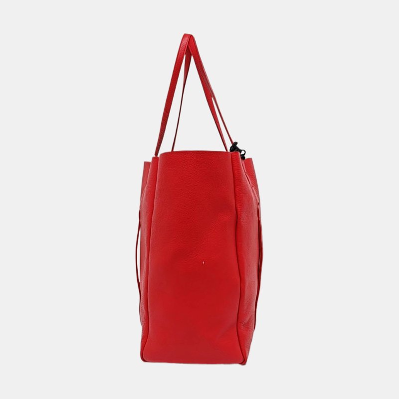 BALENCIAGA Cabas紅色牛皮單肩包手提包 子袋-3