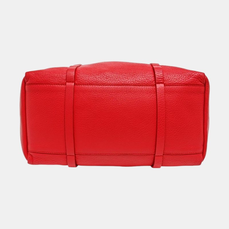 BALENCIAGA Cabas紅色牛皮單肩包手提包 子袋-5