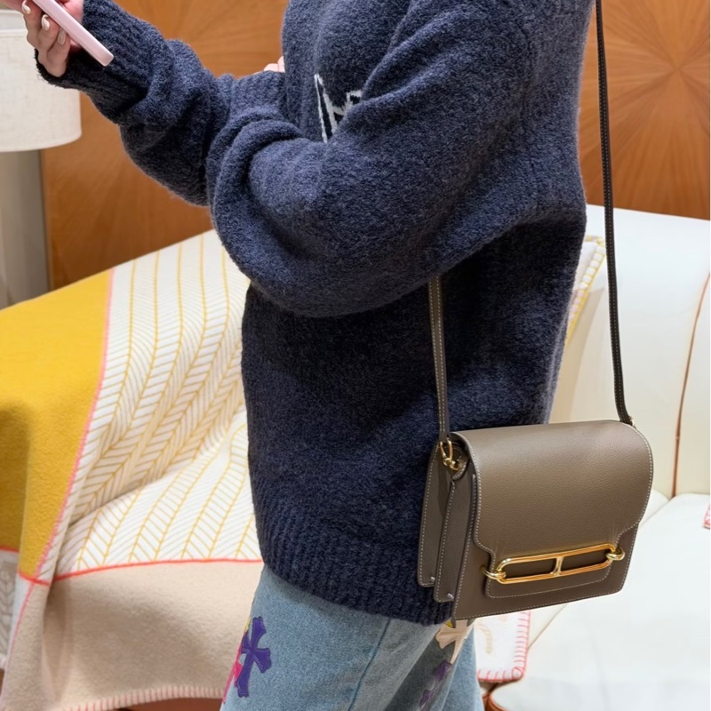 愛馬仕 Hermes Roulis18 evercolor皮 大象灰 金扣 B刻-2