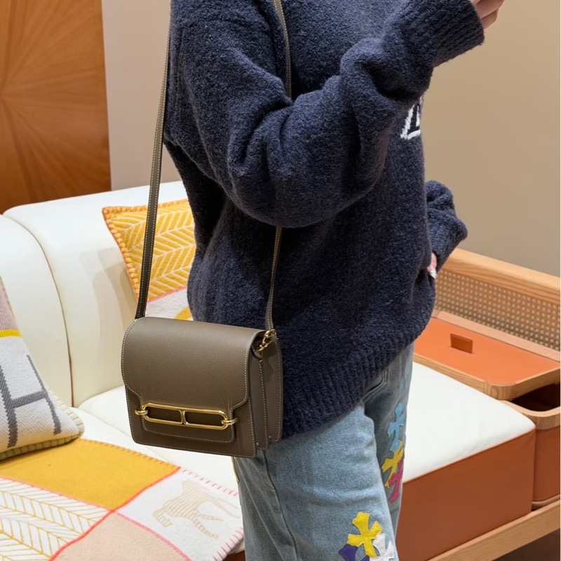 愛馬仕 Hermes Roulis18 evercolor皮 大象灰 金扣 B刻-3