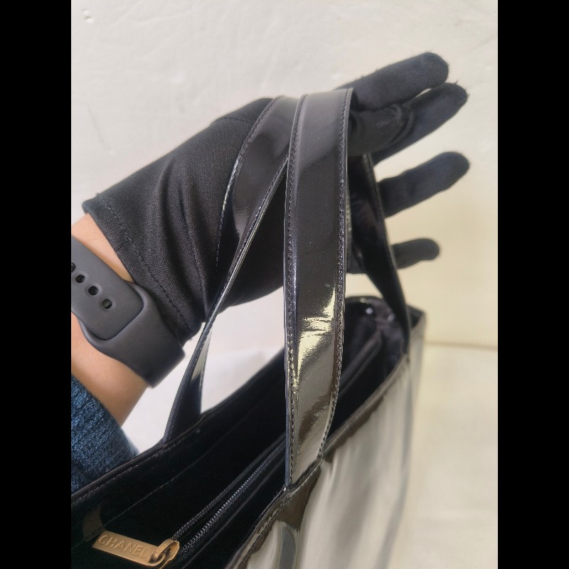 ‼️年前限時特賣‼️（原22000）至1/25⏰㊣✨Chanel✨香奈兒 老香 小香 黑色 雷標 鏡面 浮雕 夾層 手提包 果凍包/二手包/二手精品/保證正品🌳二手樹屋🌳-32